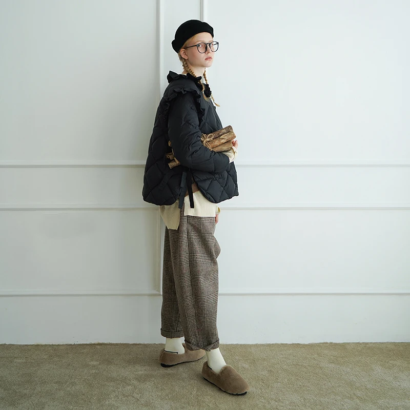 imakokoni black short pullover kawaii down jacket original design female winter 90 white duck down 182516