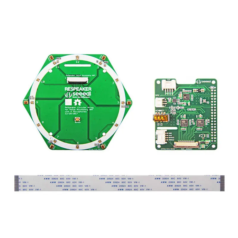 

Raspberry Pi4 raspberries pie ReSpeaker ring 6 microphone array speech recognition Pi0/3/3 b +