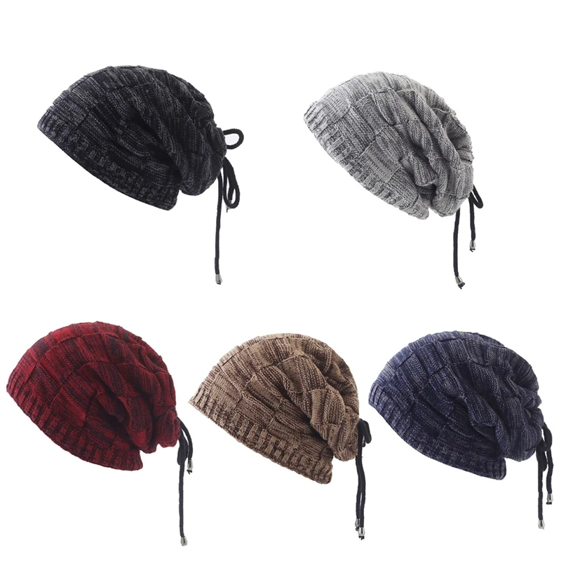 

Beanie hat scarf mask multifunctional men's outdoor winter hiking cycling knitted ponytail hat ladies neck warmth