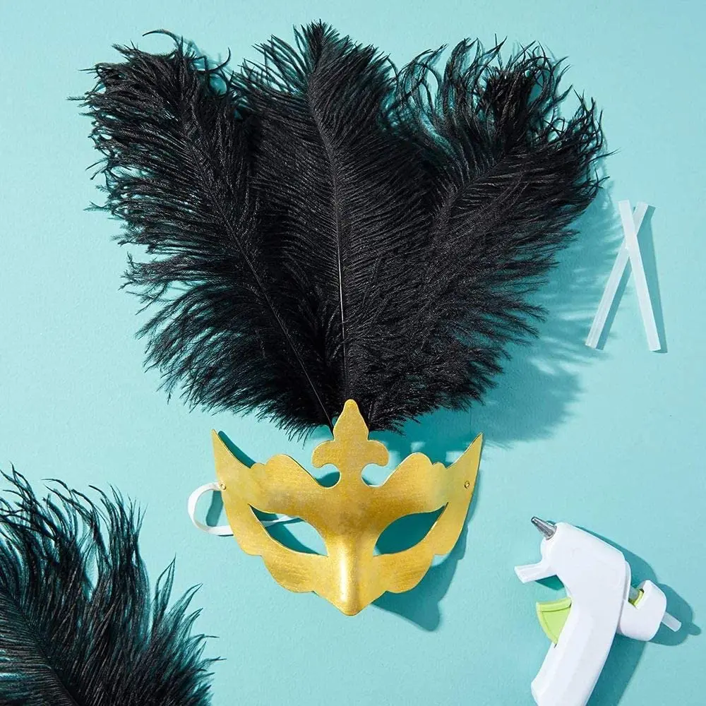 

10pcs Fluffy Soft Black Natural Ostrich Feather Plumes 20-25cm for Vase hat crafts Decoration Make Handicrafts Feathers