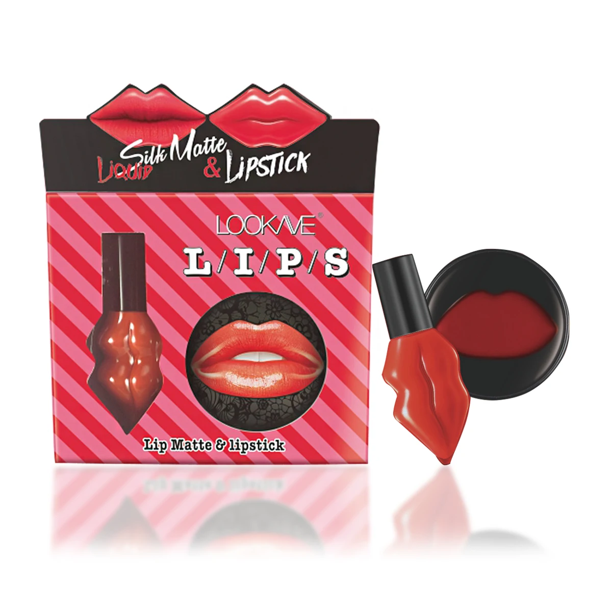 

2Pcs/Set Waterpoof Lipstick and Lip Gloss With Lip Brush #LK18L