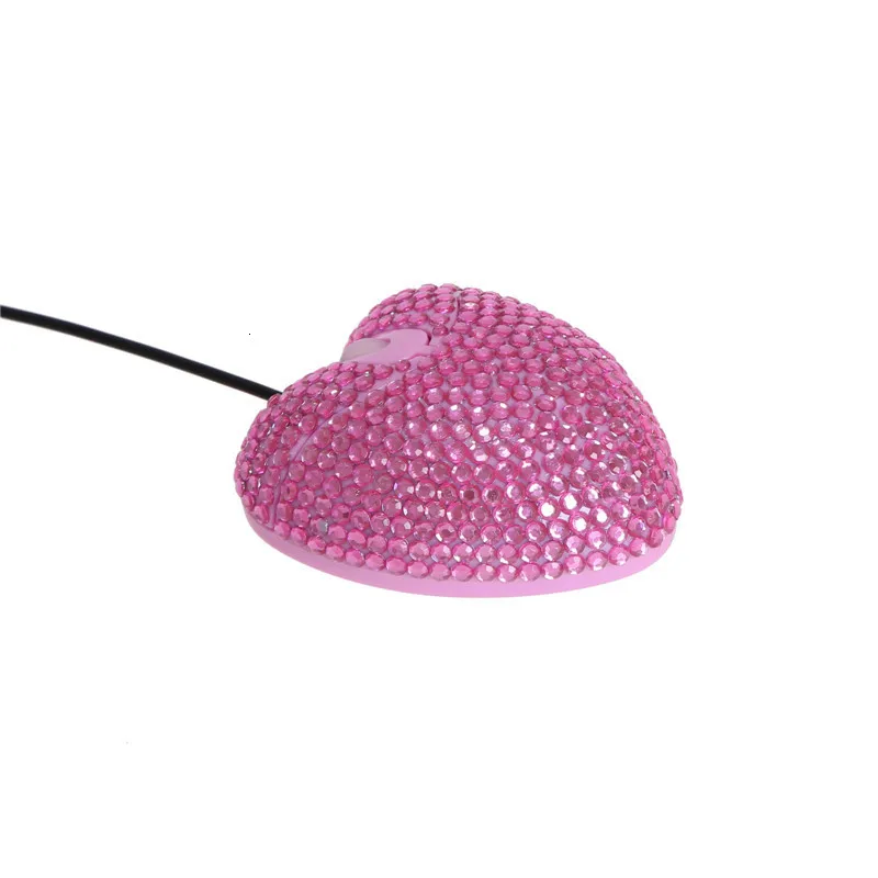 CHYI, Милая мини-мышь с розовым сердцем и бриллиантами для Gilr, подарок, USB, оптическая проводная мышь, 1000 dpi, 3D, компьютерная, офисная, для ноутбука