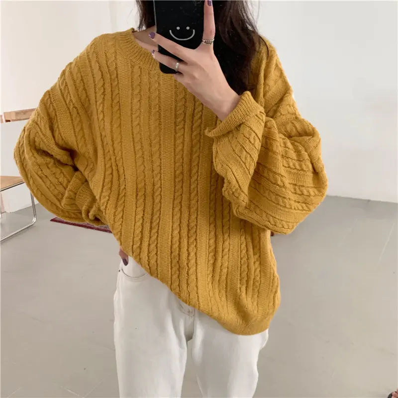 Alien Kitty 2019 зимние свободные витые пуловеры студенческие элегантные милые вязаные