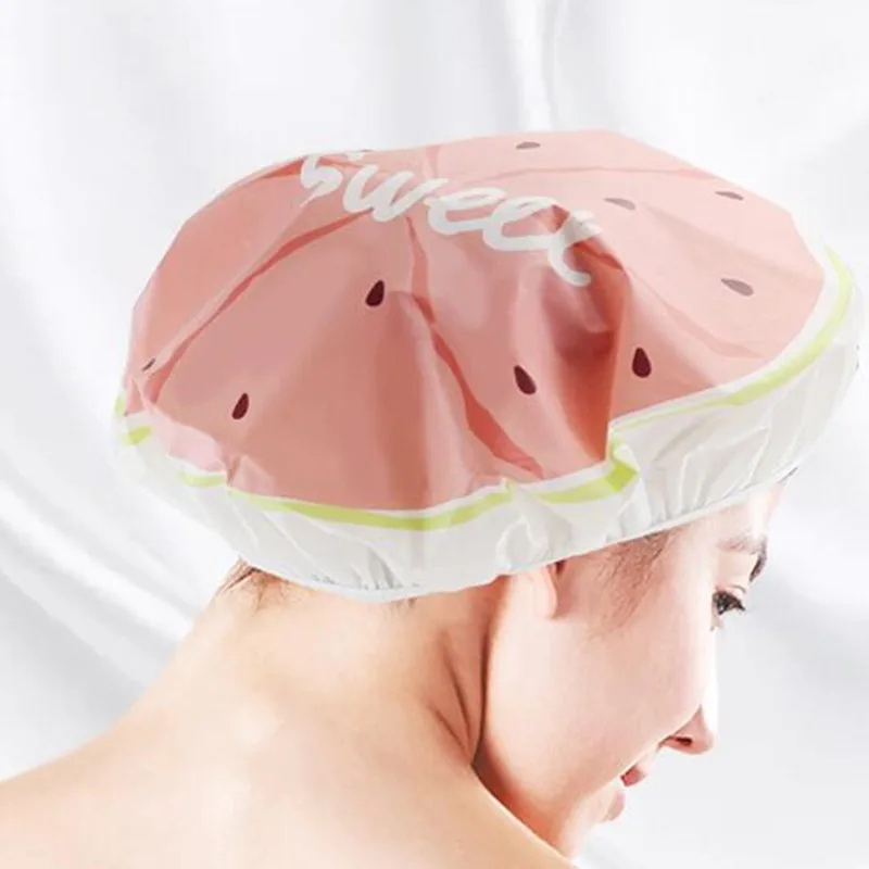 Женская водонепроницаемая шапочка для душа с рисунком арбуза женская купания