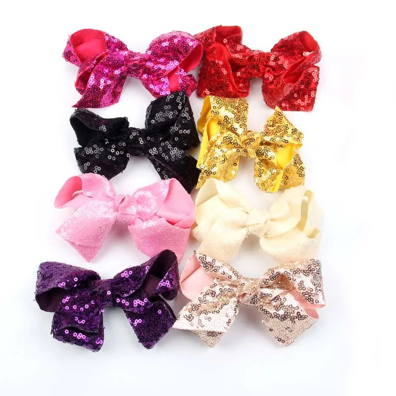 Горячие детские бутиковые заколки для волос с золотым блестящим бантом