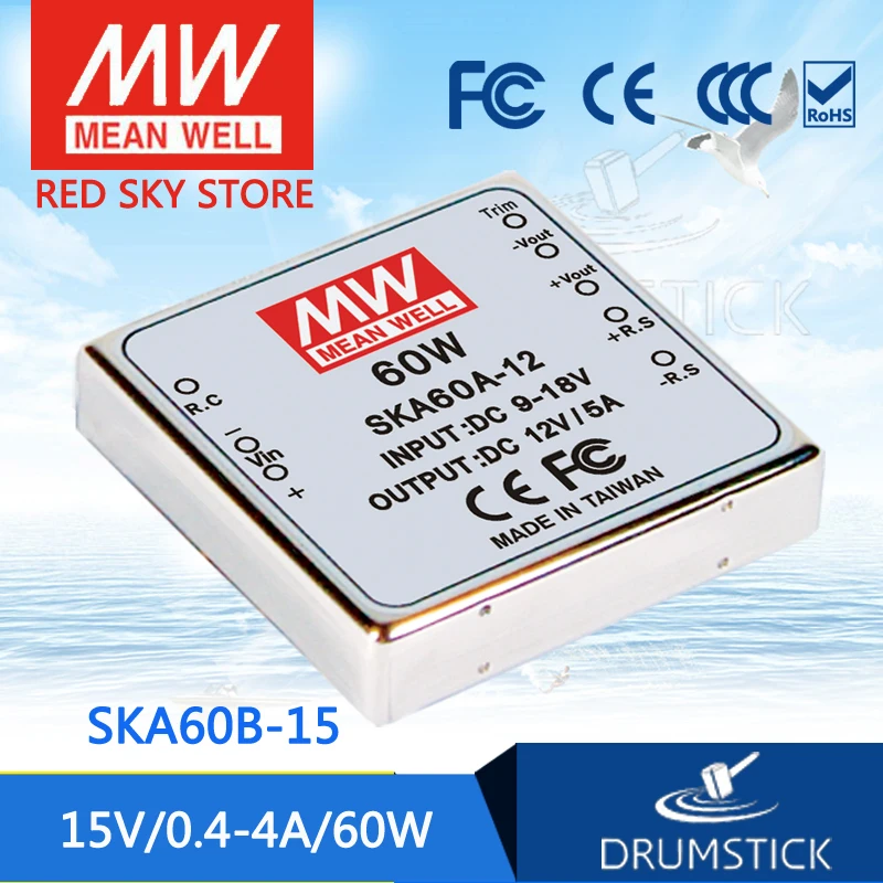 

nice MEAN WELL 2Pack SKA60B-15 15V 2.67A meanwell SKA60 15V 60W DC-DC Regulated Single Output Converter