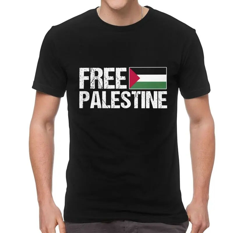 

Футболка в стиле ретро с изображением свободной Палестины, Мужская модная футболка с короткими рукавами, 100% хлопок, футболка с изображением...