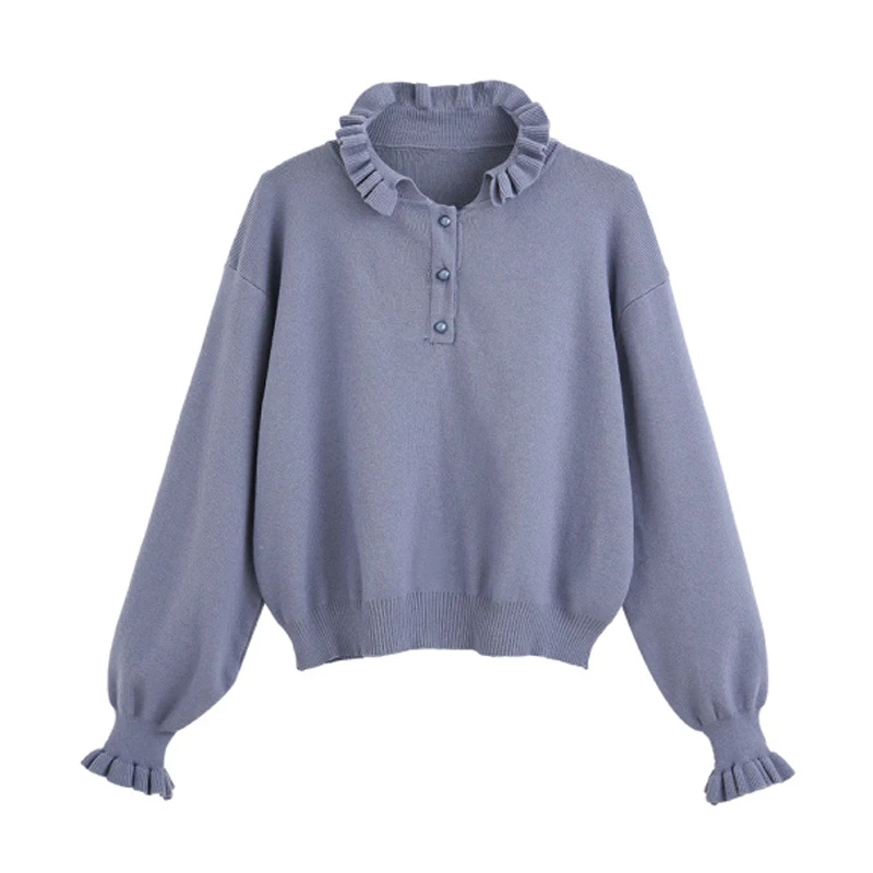 Свитер Женский вязаный OUMENGKA осенне-зимний пуловер с тремя пуговицами | Женская