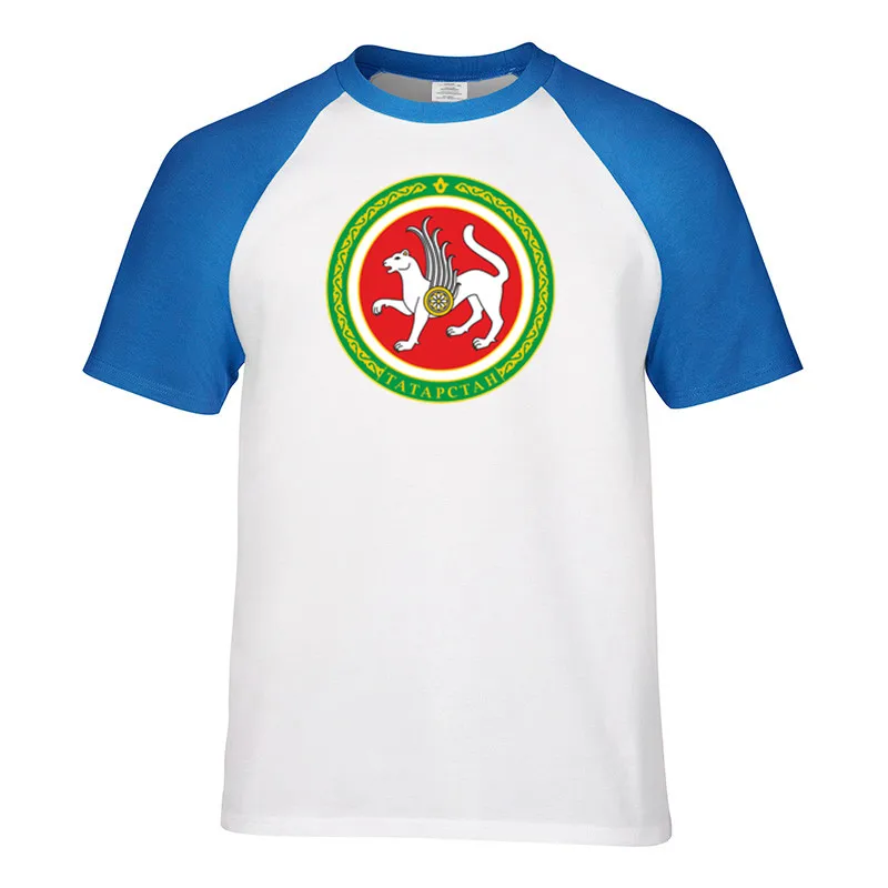 Мужская хлопковая футболка с круглым вырезом Повседневная рукавом реглан и