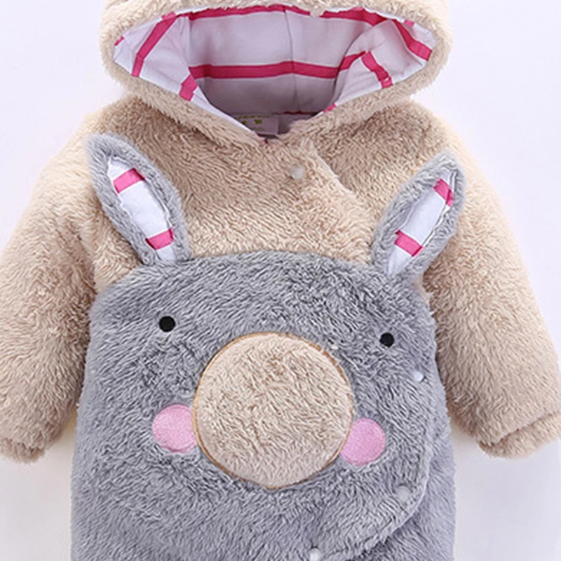 Baby winter clothes suit christmas plush baby onesie Girl boys Ha Yi panda rabbit penguin animal costume Hooded newborn jumpsuit | Детская