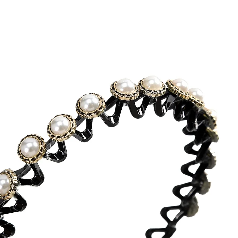 

LEVAO Hairband Bezel Headband Women Wash Face Hair Band Hoop Pearl Non-slip Rhinestone Korean Simple Hair Accessories