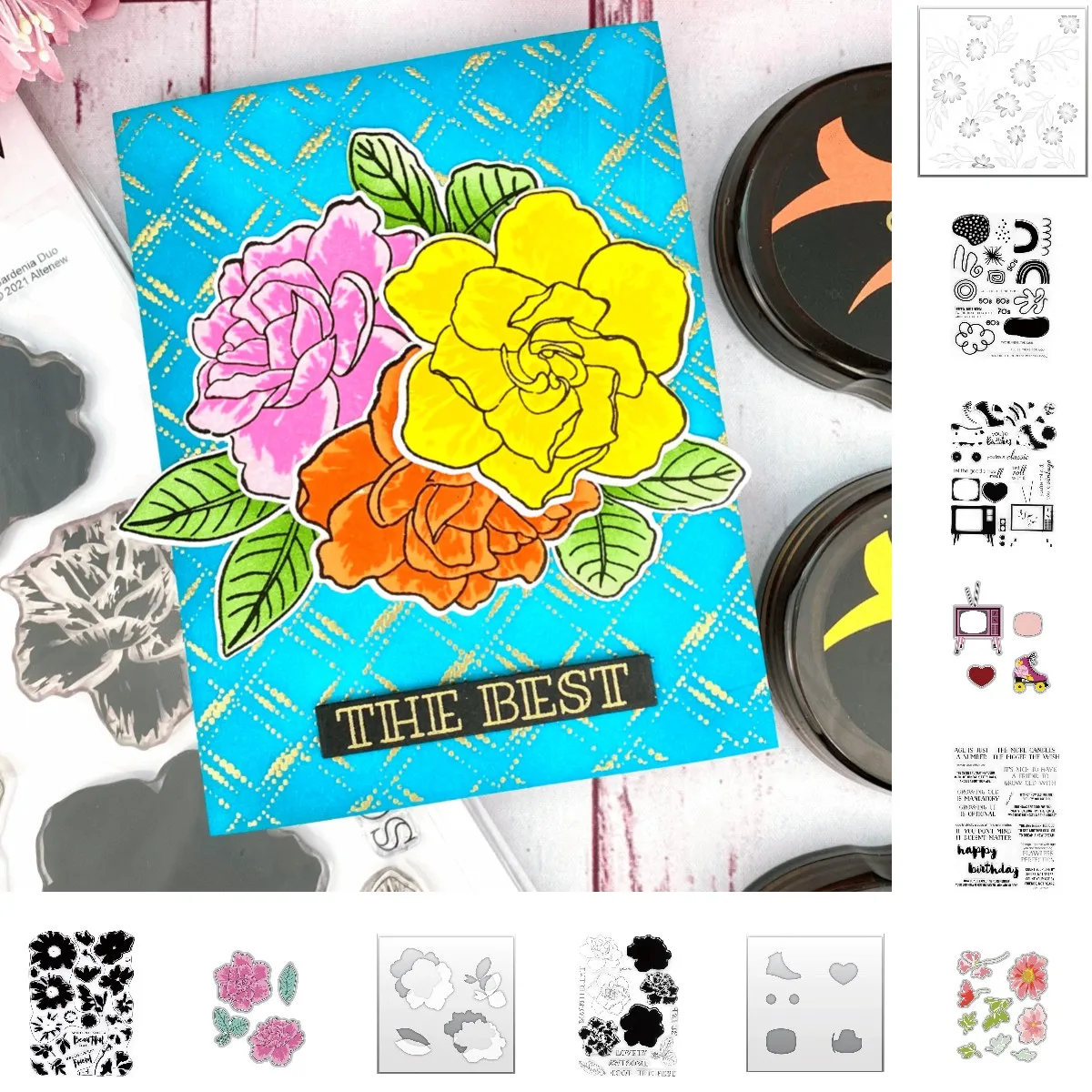 

Flower Tv Love Happy Metal Cutting Dies & Stamps Scrapbook DiaryDecoration Stencil Embossing Template DIY Make Albums Handmade