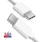 1 м2 м белый PD 60 Вт USB-кабель типа C к USB C кабелю, кабель для быстрой зарядки, зарядный кабель для Switch Note10 S10 Plus, кабель для быстрой зарядки 4,0