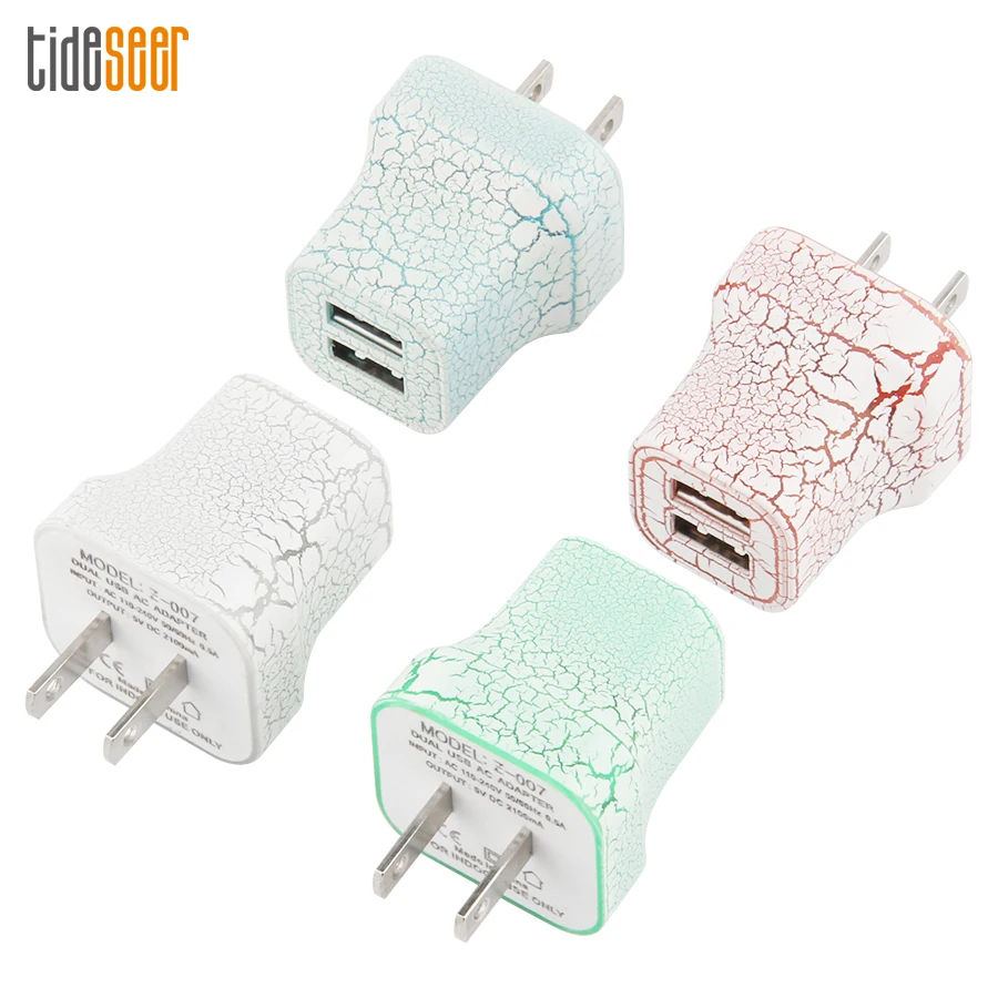 

Светодиодный свет трещины стиль устройство работающее от прикуривателя с 2 портами USB зарядное устройство Универсальная штепсельная вилка ...