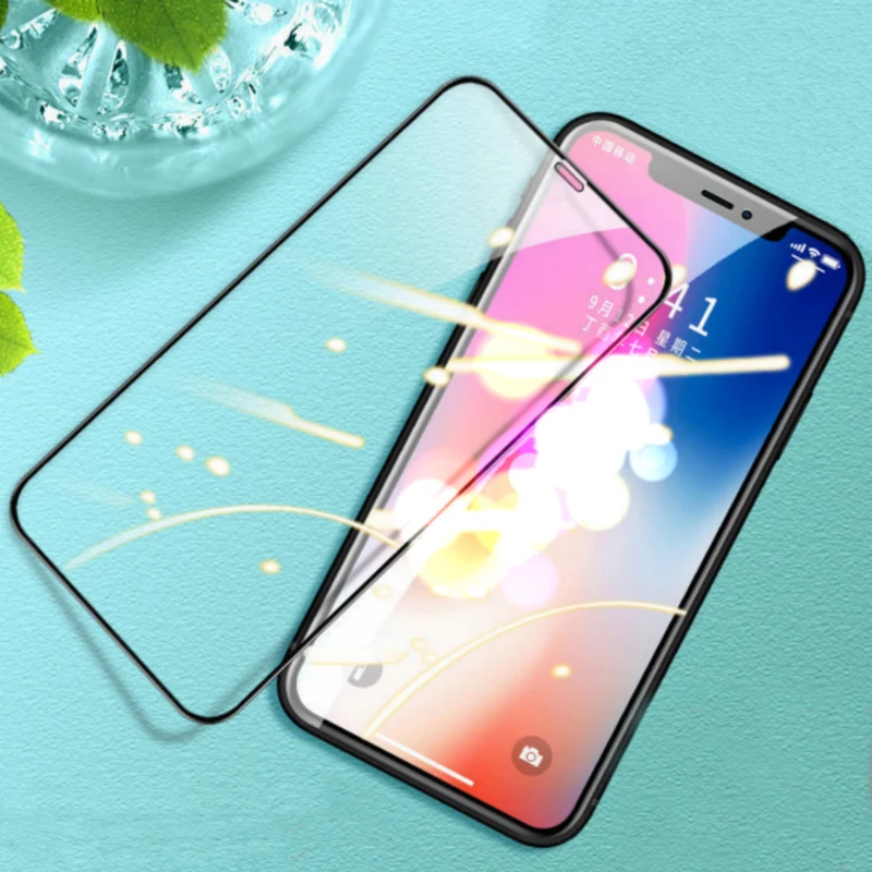 

2 PCS For iPhone X Tempered Glass Film Toughened Black Edge Full Screen Protection 12 Mini XR 11 Pro Max