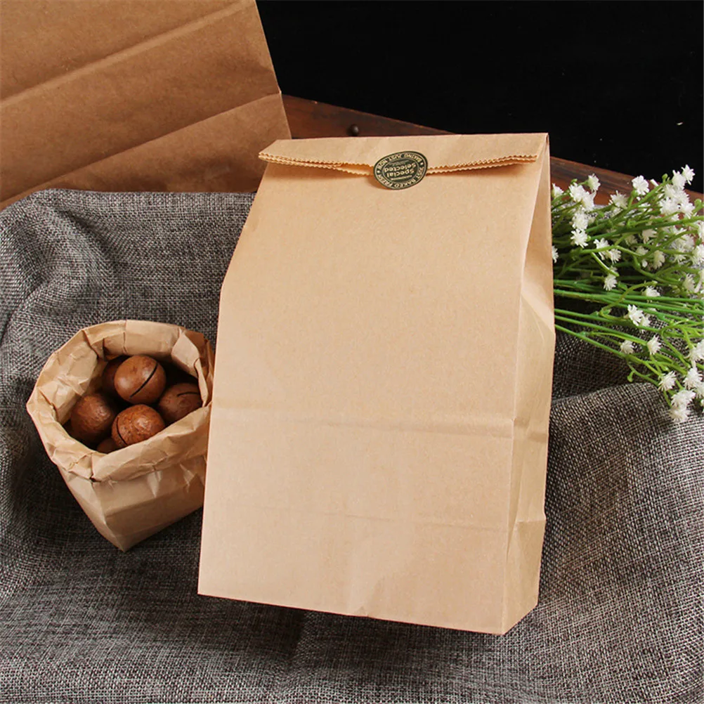 

10pcs/set Biscuits Packaging Wrapping Supplies for Party Wedding Favors Handmade Bread Cookies Gift Brown Kraft Paper Bag