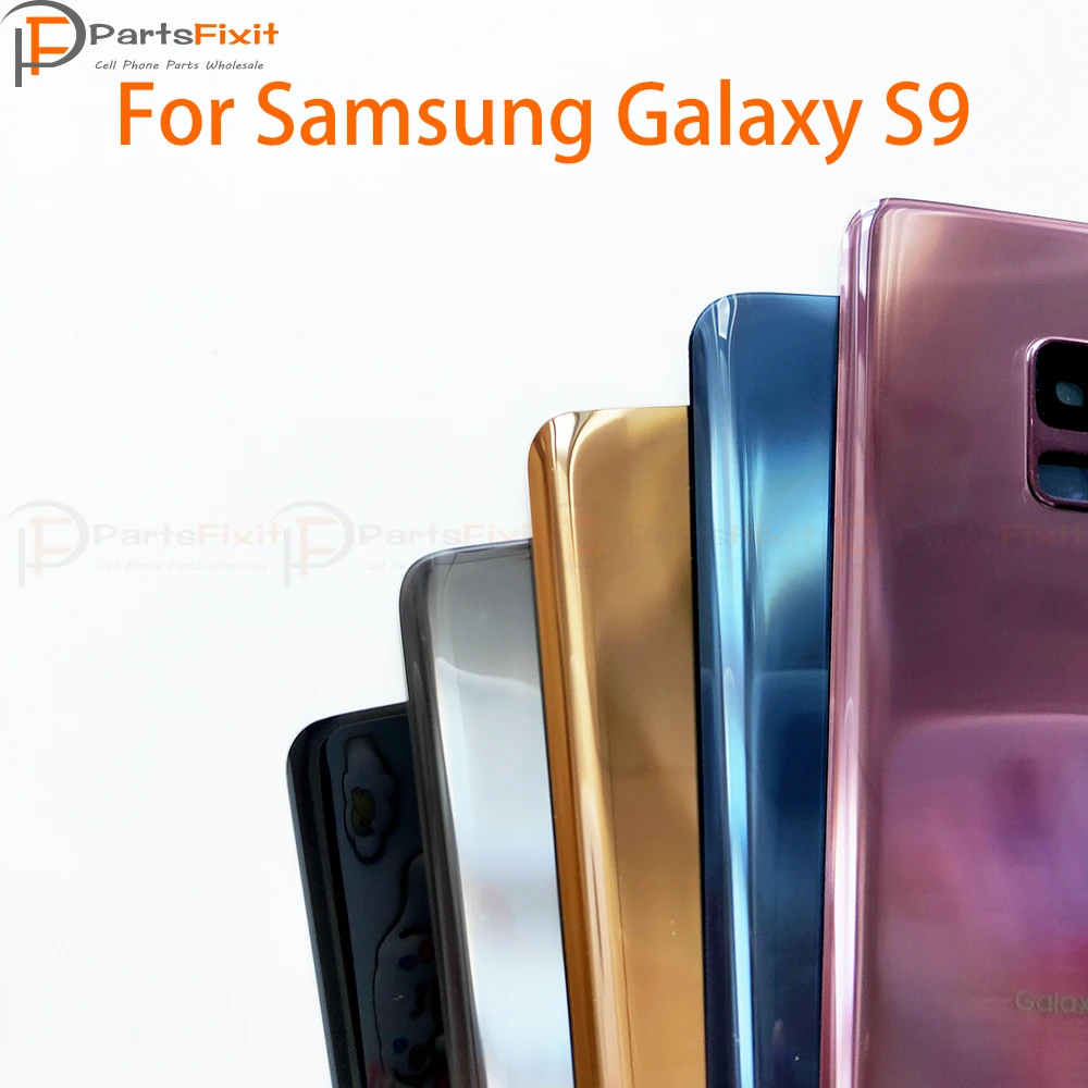

S9 Rear Cover Battery Glass with Camera Lens for Samsung Galaxy S9 Rear Housing Door with Adhesive and Camera Lens Frame Parts