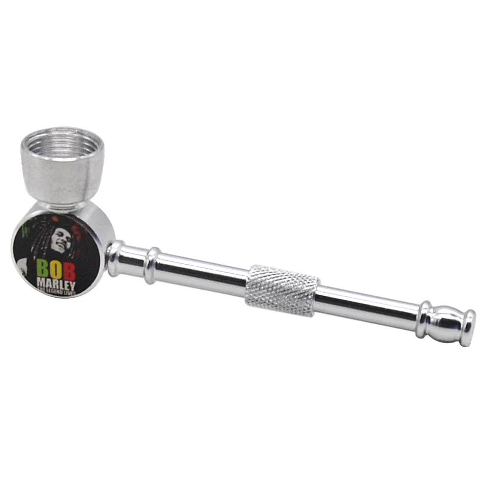 HONEYPUFF Metal Smoking Pipe Jamaica Reggae Metal BOB MARLEY Smoking Pipe Tobacco Pipes - Color: BOB-MARLEY