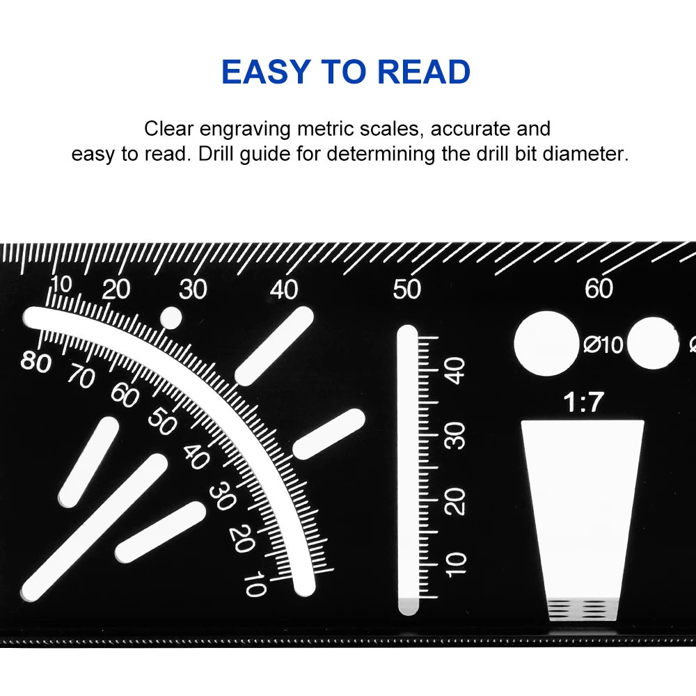 

Multifunctional Angle Ruler 45 90 Degree Aluminum Alloy Accurate Woodworking Protractors Square Angle Ruler Mark Marking Gauge