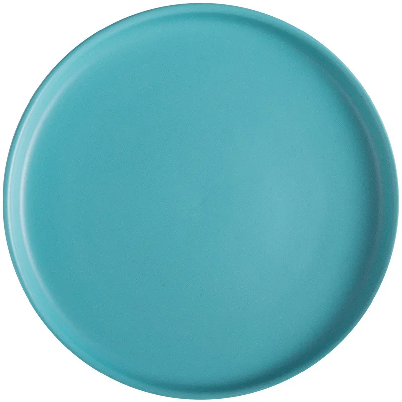 

Creative color glaze net red ceramic plate North Europe ins wind dumb disc hotel restaurant Western food plate