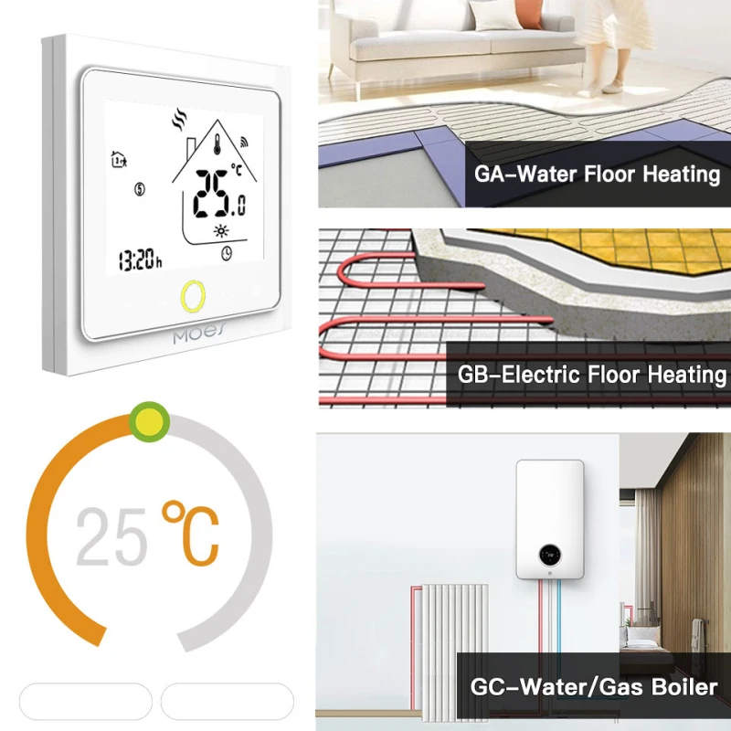 

Tuya Zigbee Gateway Smart Thermostat Electric Underfloor Heating Water/Gas Boiler Temperature Remote Control For Smart Life App