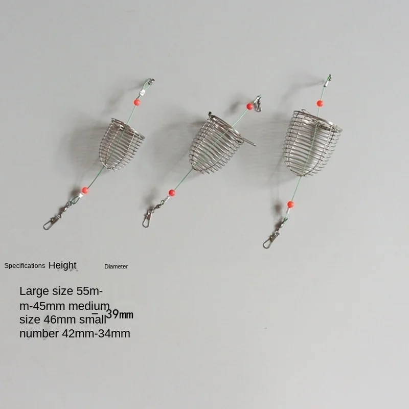 

Stainless Steel Nesting Cage Metal Bait Cage Fixed Point Nesting Machine Automatic BottomBait Cage Fishing Gear Fishing Supplies