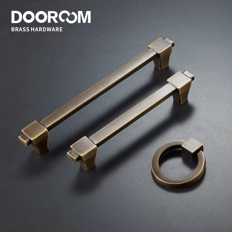 Латунные ручки Dooroom современные из черной бронзы в сельском стиле для шкафа