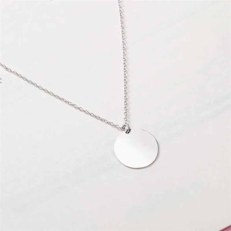 Женское колье из серебра 925 пробы с круглой подвеской|Ожерелья| |