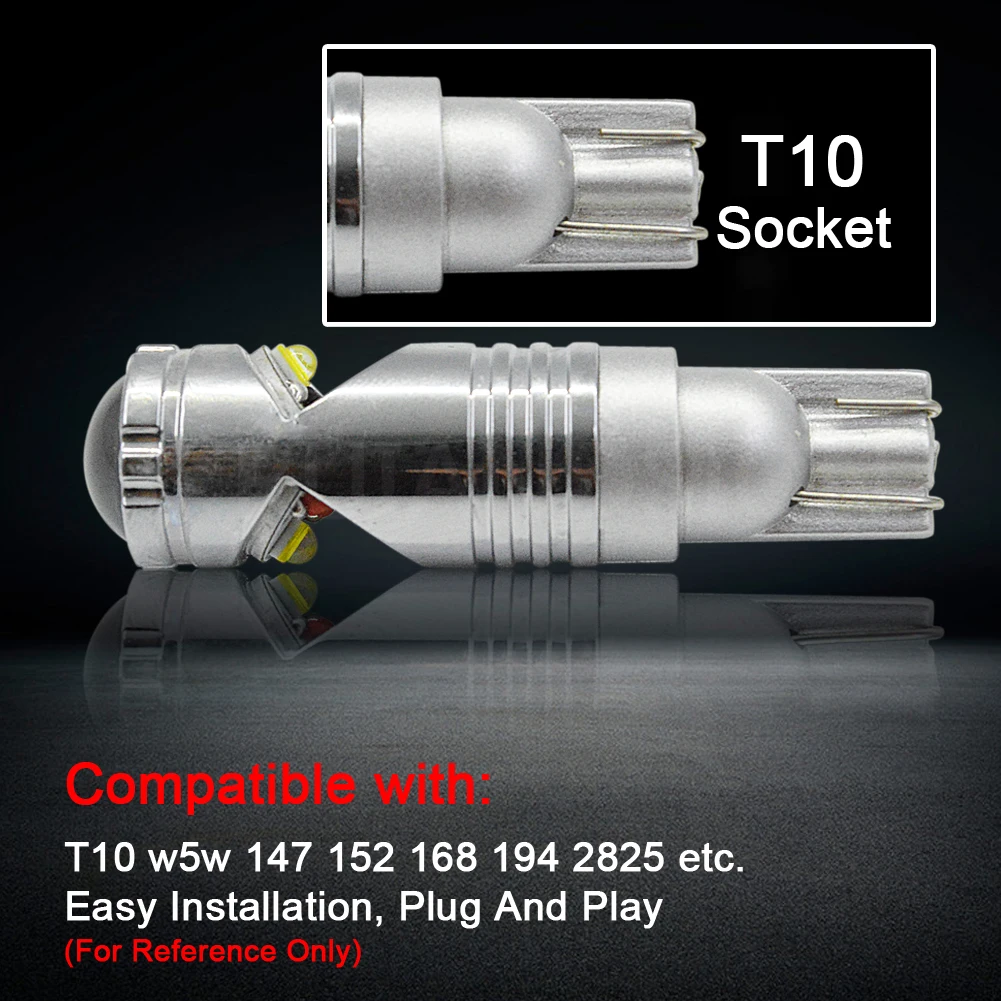 2x2 4 Вт белый 10 30 в T10 168 2825 W5W светодиодный сменный 3 SMD фонарь без полярности