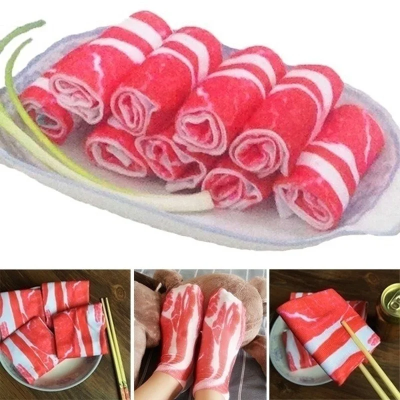 

2022 Fashion Socks 1 Pair Personality pork pattern for Men and Women Fashion Socks transparent socks women