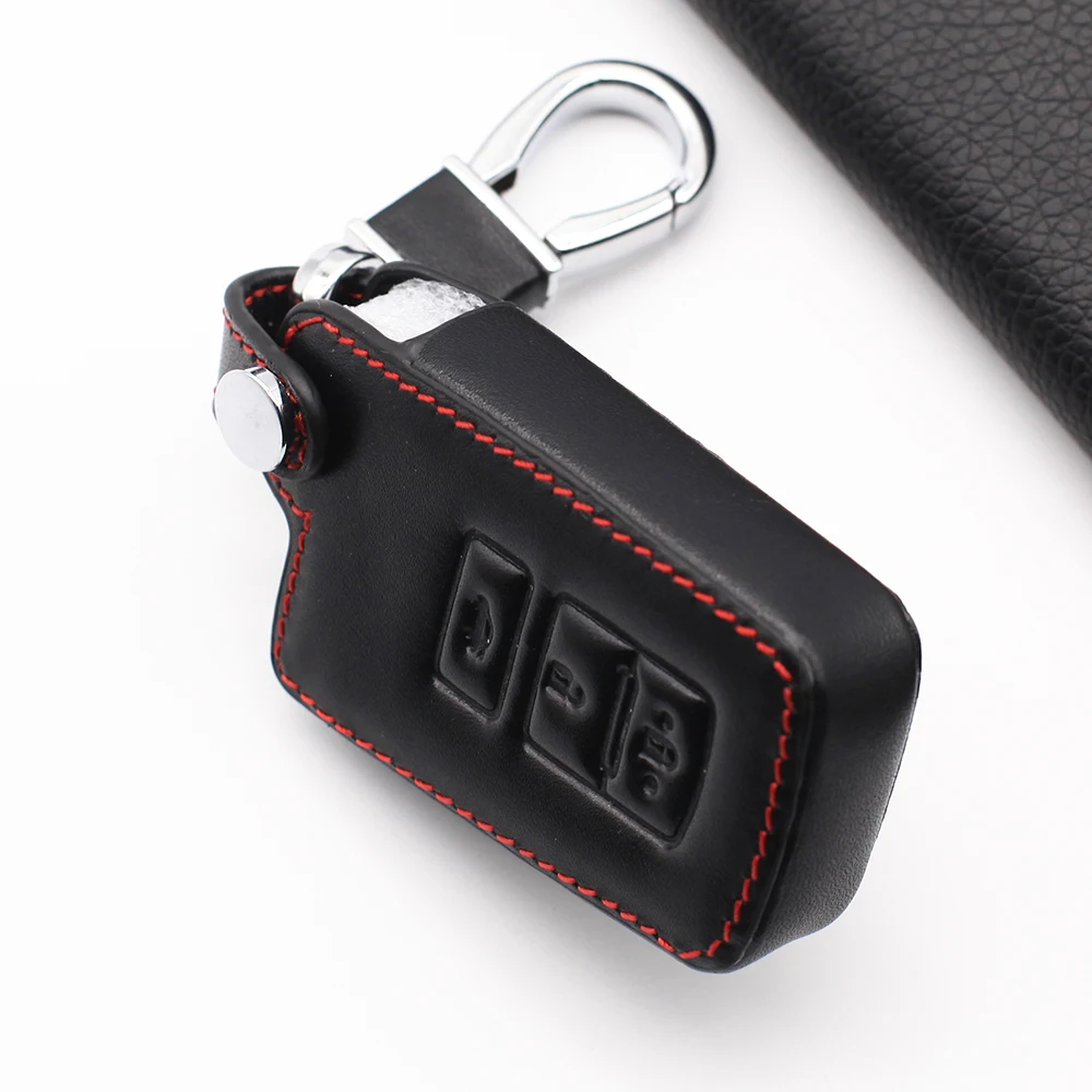 

Leather Key Case Cover Fit For Toyota Camry Avalon rav4 for Highlander Land Cruiser 3 Button Car Key Case