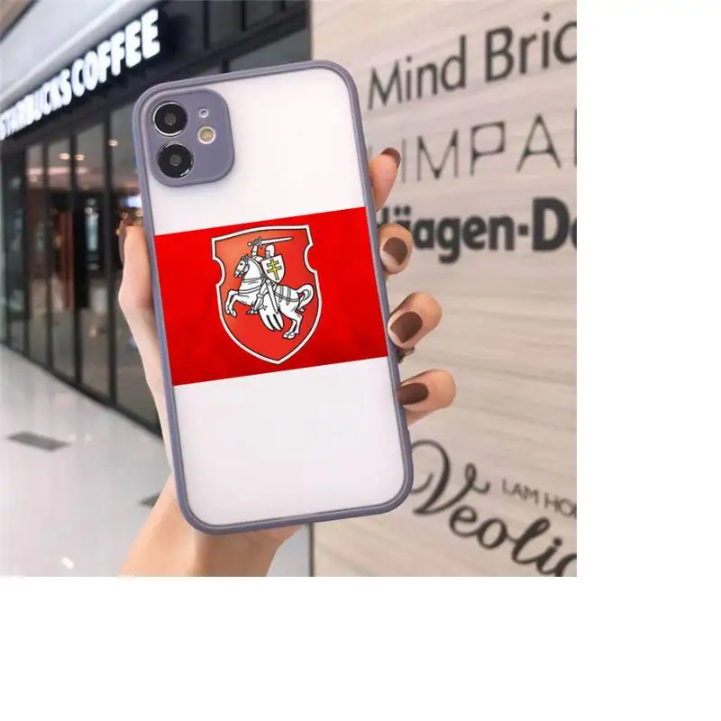 

Republic Belarus National flag Phone Cases Matte transparent For Gray iPhone 12 Mini 11 Pro XR XS Max 7 8 Plus X Back Cover