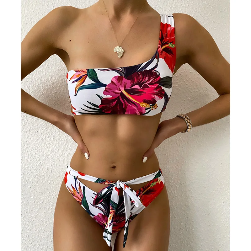 

Women Push Up 2 Piece Set Beachwear ATUOH Sexy Bandage Bikini Summer Bathing Suit 2021 Mujer New Swimsuit Print Swimwear