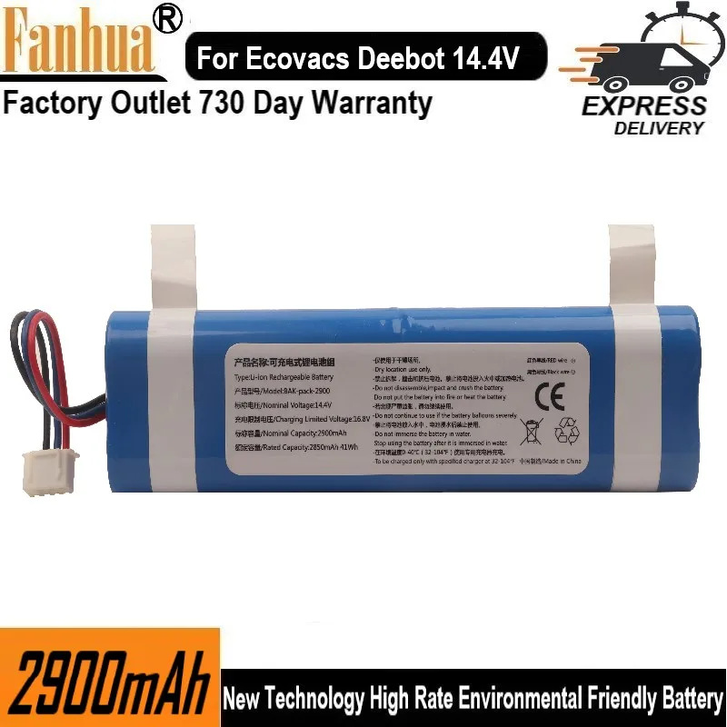 

Fanhua 14.4V 2900mAh Vacuum Battery for Ecovacs Deebot Ozmo 900 Deebot Ozmo 920 Deebot Ozmo 930 Deebot Ozmo 901 Deebot Ozmo 905
