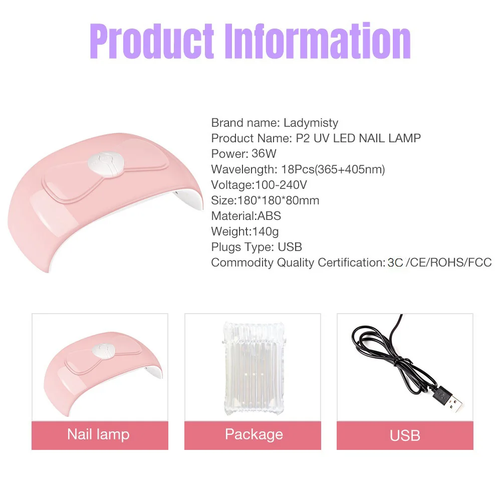 УФ лампа для сушки гель лака 36 Вт 18 светодиодный одов|Сушилки ногтей| |