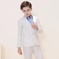 formal kids tuxedo suit black white childrens blazer pants elegant boy two pieces costume prom dress wedding suit b01