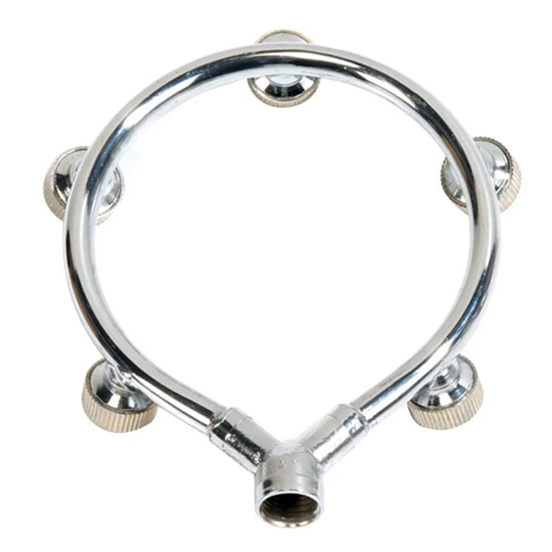 

Stainless Steel Fan Ring with 5 Nozzle Seats Sprayer Mist Fan Ring Water Sprayer Fine Fog Ring