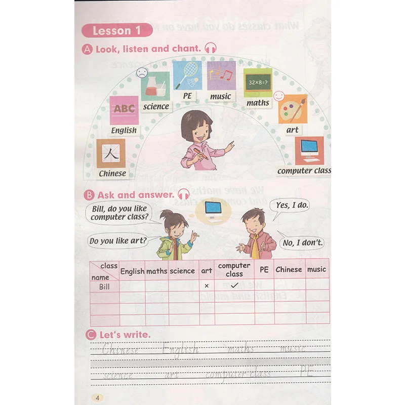 Третий класс объема 2 Китай Начальная школа английский книги для детей Обучающие