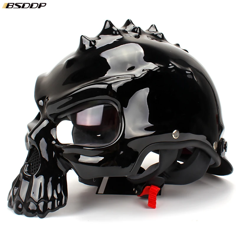 Motorcycle Helmet personality fashion Double Use Skull Half Face Helmets Capacetes Casco Retro Casque Ride safely | Автомобили и