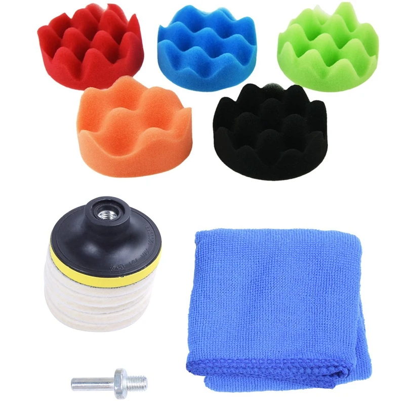 

15Pcs 80mm Buffing Polishing Sponge Pads Kit with 8PCS 3Inch 75mm Felt Polishing Pad Scratch Glass Polishing Kit