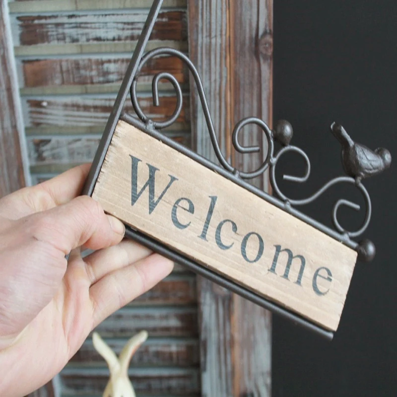 Винтажная табличка в стиле ретро с изображением деревянной птицы знак двери для