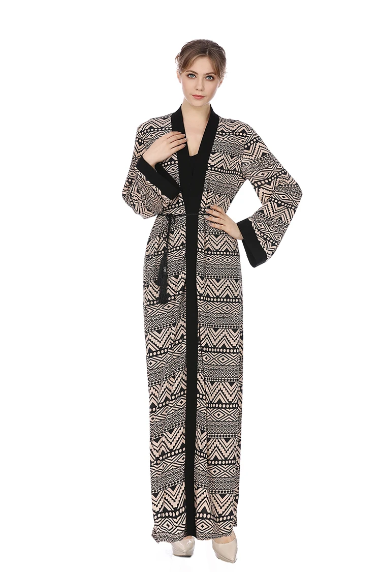 Мусульманское abaya женское платье в этническом Дубае Длинная Юбка принт с