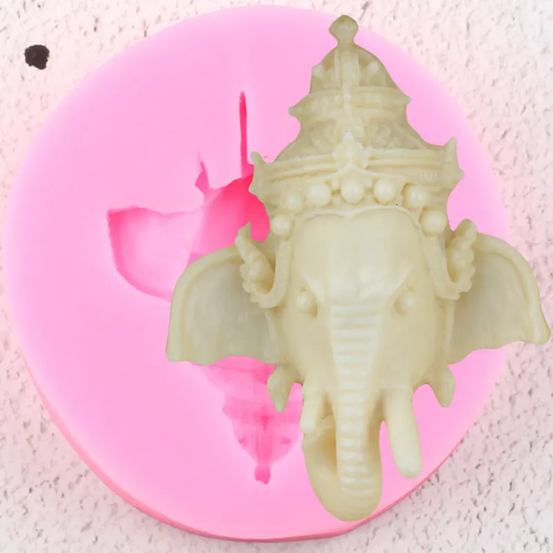 3D силиконовые формы для головы слона мыло полимерная глина свеча инструменты