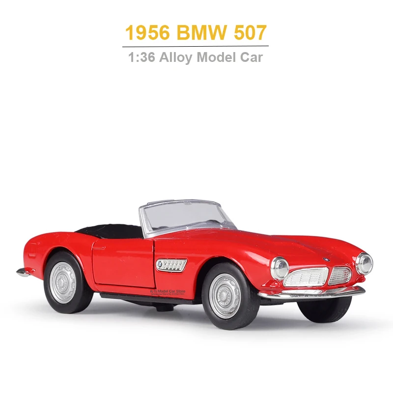 

Модель спортивного автомобиля из сплава BMW 1/36, 507, игрушечная Металлическая машинка, игрушки, белый автомобиль из сплава, подарок на день рож...
