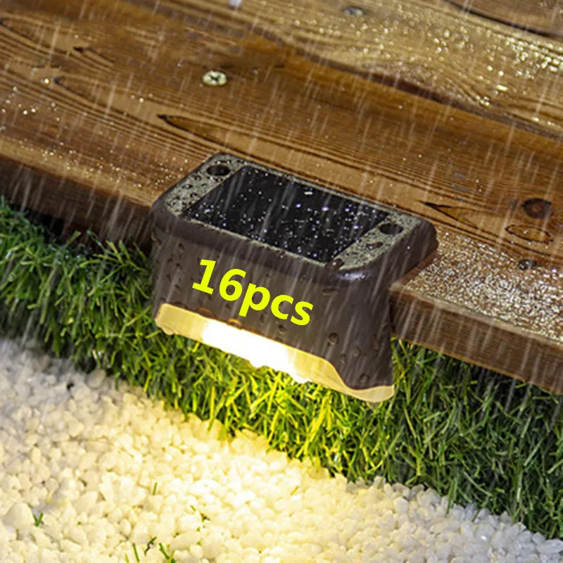 

LED Solar Lamp Path Stair Outdoor Waterproof Wall Light Garden Landscape Step Deck Lights Balcony Fence Solar Lights