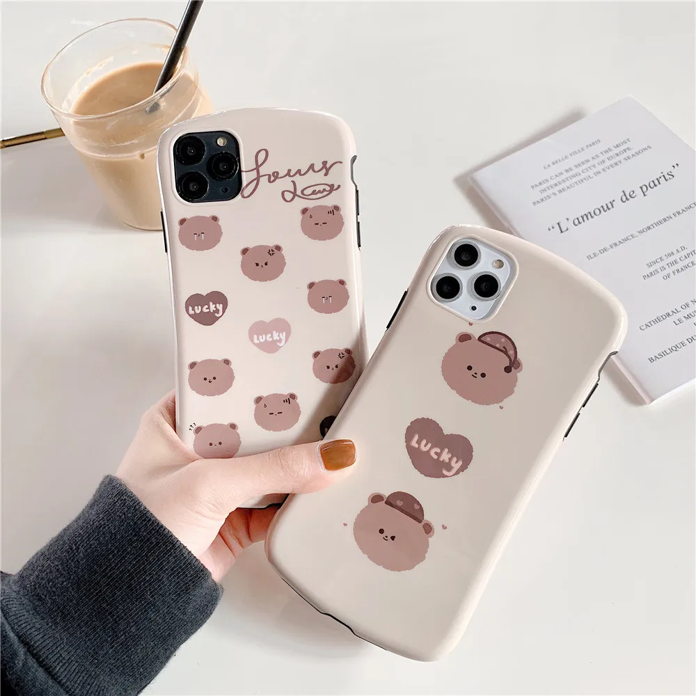Роскошный мультяшный Счастливый медведь IMD чехол для телефона iphone 11 Pro Max XS XR X 6S 6 7 8