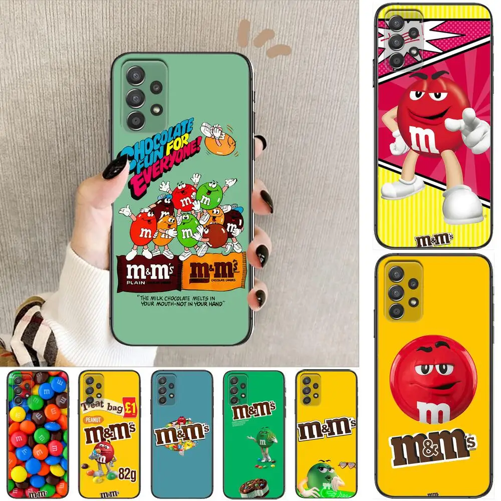 

M&M's Chocolate Phone Case Hull For Samsung Galaxy A70 A50 A51 A71 A52 A40 A30 A31 A90 A20E 5G a20s Black Shell Art Cell Cov