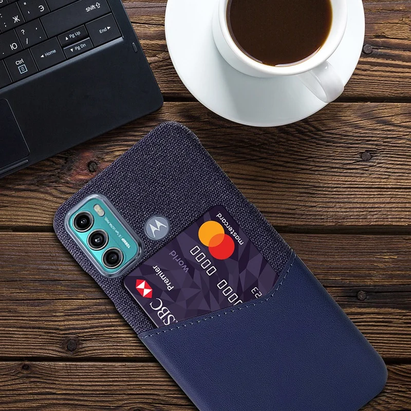 cloth pattern card slot phone protective case pu leatherhard pc anti drop back cover fit for motorola moto g31 g41 g51 g71 g200 free global shipping