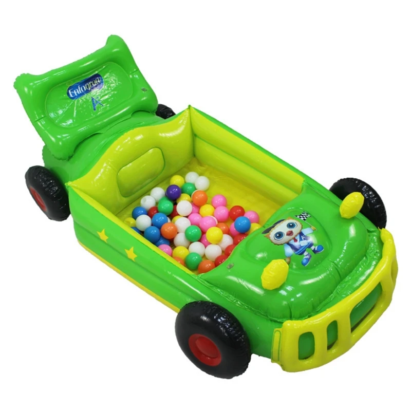 

47’’ Inflatable Car Pool for Family Backyard Party Game Animal Summer Garden Raft Safety Heavy Duty Ride-On Toy for Baby