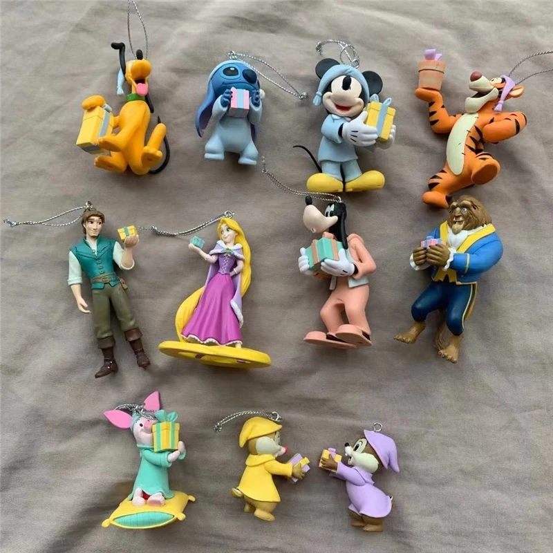 

Disney Lilo & Stitch Mickey Mouse Minnie Mouse Figuras Anime Decoration Collectible Model Toy Christmas Tree Ornament Toys Kawai